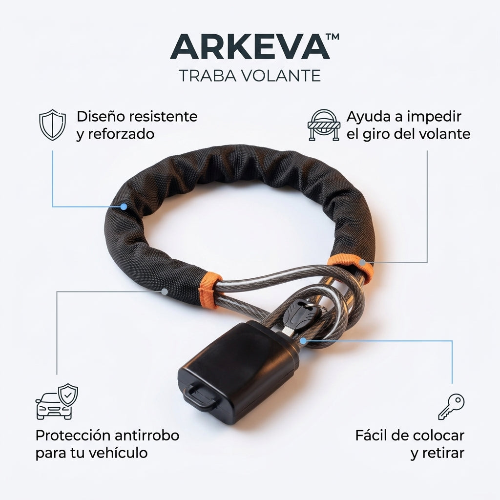 ARKEVA™ Traba Antirrobo para Volante
